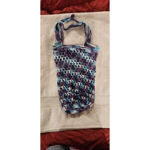 Purple, Blue, and White mesh market bag